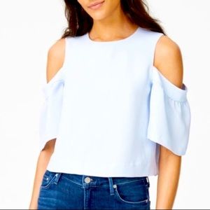 Club Monaco - Light Blue Cold Shoulder Blouse